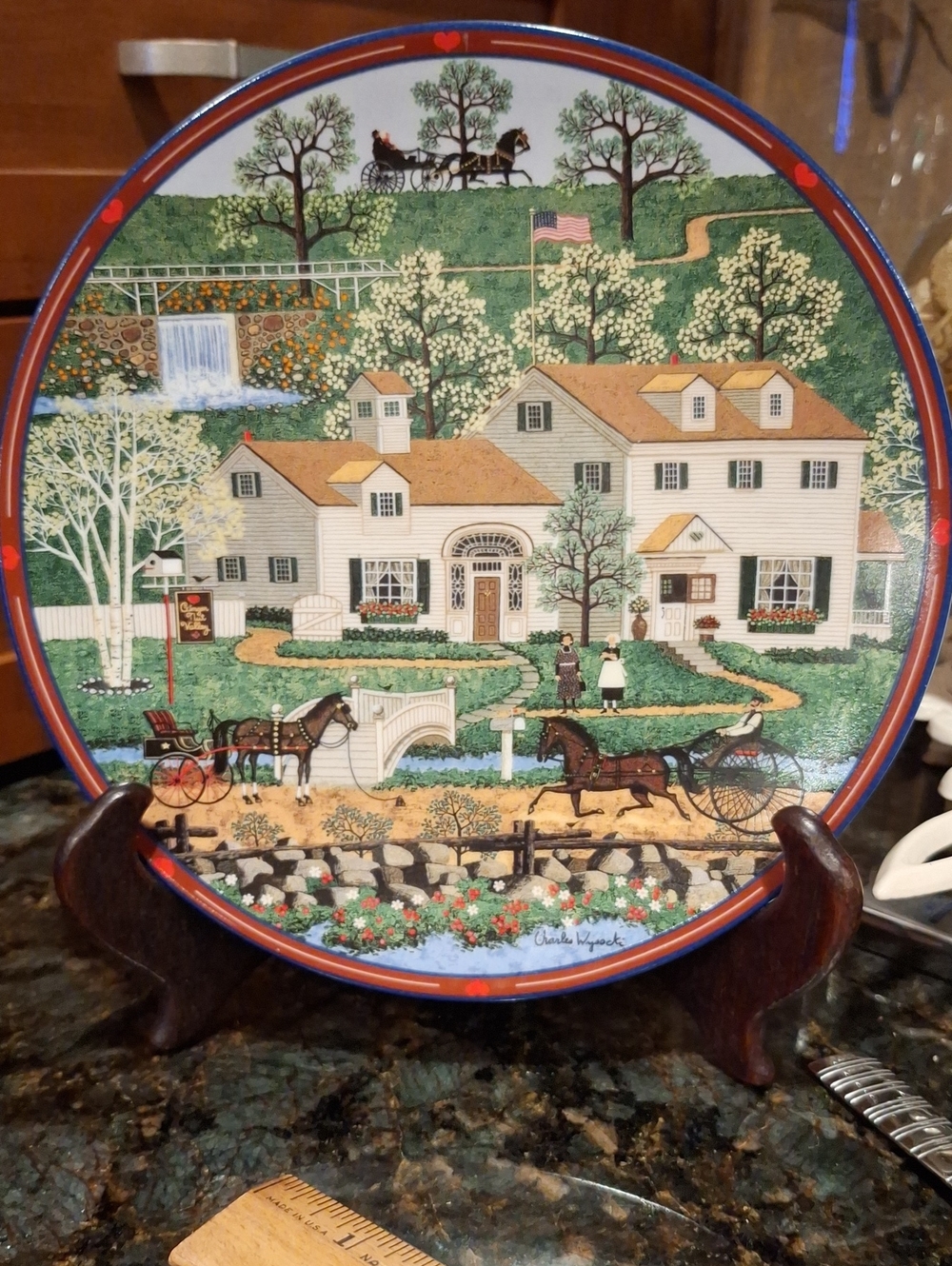 Vtg. Charles Wysocki Bradford Exchange Farmhouse Decorative Plate